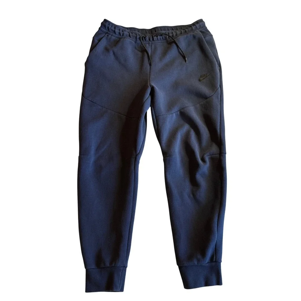 Men's Nike Tech Fleece Sweatpants‎ Joggers Zip Pocket Navy Blue Size Large